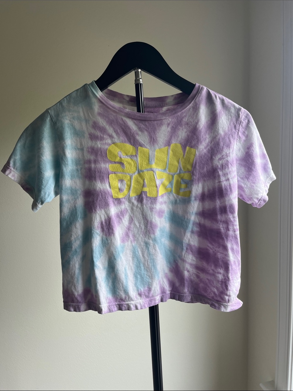 Kids Tie-Dye 'SUN DAZE' Short Sleeve Tee - Purple & Light Blue